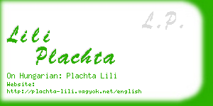 lili plachta business card